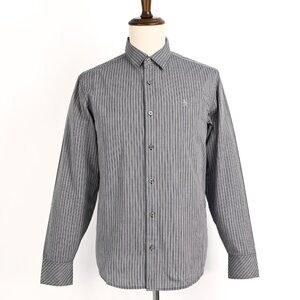 Original Penguin Grey Striped Long Sleeve Button Up Shirt (Classic Fit) M